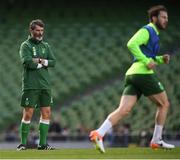 9 October 2018; Republic of Ireland assistant manager Roy Keane and Harry Arter during a training session at the Aviva Stadium in Dublin. Photo by Stephen McCarthy/Sportsfile