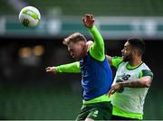 9 October 2018; Aiden O'Brien, left, and Derrick Williams during a Republic of Ireland training session at the Aviva Stadium in Dublin. Photo by Stephen McCarthy/Sportsfile