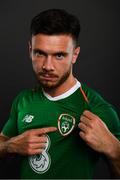 9 October 2018; Scott Hogan of Republic of Ireland poses for a portrait during a squad portrait session at their team hotel in Dublin. Photo by Stephen McCarthy/Sportsfile