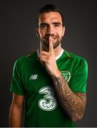 9 October 2018; Shane Duffy of Republic of Ireland poses for a portrait during a squad portrait session at their team hotel in Dublin. Photo by Stephen McCarthy/Sportsfile