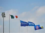 10 October 2018; A general view of the tri-colour, with association flags, prior to the UEFA U19 European Championship Qualifying match between Bosnia & Herzegovina and Republic of Ireland at the City Calling Stadium in Longford. Photo by Seb Daly/Sportsfile