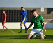 10 October 2018; William Ferry of Republic of Ireland celebrates after scoring his side's first goal during the UEFA U19 European Championship Qualifying match between Bosnia & Herzegovina and Republic of Ireland at the City Calling Stadium in Longford. Photo by Seb Daly/Sportsfile