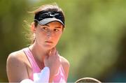 10 October 2018; Georgia Drummy of Team Ireland, from Donnybrook, Dublin, following her match with Daniela Vismane of Latvia during the women's singles, round 3, event in Green Park, Buenos Aires, on Day 4 of the Youth Olympic Games in Buenos Aires, Argentina. Photo by Eóin Noonan/Sportsfile