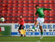 10 October 2018; Adam Idah of Republic of Ireland in action during the UEFA U19 European Championship Qualifying match between Bosnia & Herzegovina and Republic of Ireland at the City Calling Stadium in Longford. Photo by Seb Daly/Sportsfile