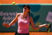 10 October 2018; Georgia Drummy of Team Ireland, from Donnybrook, Dublin, in action during her match with Daniela Vismane of Latvia during the women's singles, round 3 event in Green Park, Buenos Aires, on Day 4 of the Youth Olympic Games in Buenos Aires, Argentina. Photo by Eóin Noonan/Sportsfile