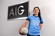11 October 2018; Dublin star Olwen Carey was on hand today to help Dublin GAA and sponsors AIG Insurance to officially launch the new Dublin jersey at AIG’s head office in Dublin.  Photo by Sam Barnes/Sportsfile