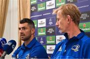 11 October 2018; Head coach Leo Cullen, right, and Rob Kearney during a Leinster Rugby Press Conference at the InterContinental Hotel, in Ballsbridge, Dublin. Photo by Matt Browne/Sportsfile