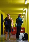 11 October 2018; Mona McSharry of Team Ireland, from Grange, Sligo, makes her way back to the dressing rooms after competing in the women's 50m freestyle, semi final, in the aquatic centre, Youth Olympic Park, on Day 5 of the Youth Olympic Games in Buenos Aires, Argentina. Photo by Eóin Noonan/Sportsfile