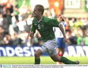 6 September 2003; Damien Duff, Republic of Ireland, celebrates his goal against Russia. European Championship Group Ten qualifier, Republic of Ireland v Russia, Lansdowne Road, Dublin. Picture credit; Matt Browne / SPORTSFILE *EDI*