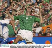 6 September 2003; Gary Breen, Republic of Ireland, pictured after just missing a header at goal against Russia. European Championship Group Ten qualifier, Republic of Ireland v Russia, Lansdowne Road, Dublin. Picture credit; Matt Browne / SPORTSFILE *EDI*