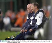 6 September 2003; Brian Kerr, Republic of Ireland manager, watches on during the closing stages of the game with his coach Noel O'Reilly. European Championship Group Ten qualifier, Republic of Ireland v Russia, Lansdowne Road, Dublin. Picture credit; David Maher / SPORTSFILE *EDI*
