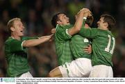 9 September 2003; David Connolly, second from right, Republic of Ireland, celebrates after scoring his sides first goal with team-mates left to right, Gary Doherty, Gary Breen and Kevin Kilbane.Friendly International, Republic of Ireland v Turkey, Lansdowne Road, Dublin. Picture credit; David Maher / SPORTSFILE *EDI*