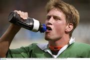 6 September 2003; Ronan O'Gara, Ireland. RBS World Cup Countdown test, Scotland v Ireland, Murrayfield Stadium, Edinburgh, Scotland. Picture credit; Brendan Moran / SPORTSFILE *EDI*