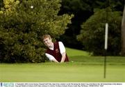 11 September 2003; Gavin Smyth, Clonmel Golf Club, chips from a bunker on the 9th during the Junior Cup semi-final at the All-Ireland finals of the Bulmers Cup and Shields in Lisburn Golf Club, Lisburn, Co Antrim, Northern Ireland. Picture credit; Ray McManus / SPORTSFILE *EDI*