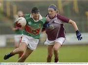 13 September 2003; Christina Heffernan, Mayo, in action against Galway's Maire O'Connell. TG4 Ladies All-Ireland Senior Football Championship Semi-Final, Mayo v Galway, O'Moore Park, Portlaoise, Co. Laois. Picture credit; Damien Eagers / SPORTSFILE *EDI*