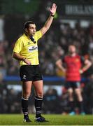 17 December 2017; Referee Mathieu Raynal during the European Rugby Champions Cup Pool 4 Round 4 match between Leicester Tigers and Munster at Welford Road in Leicester, England. Photo by Brendan Moran/Sportsfile