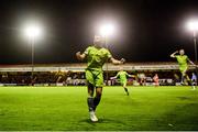 8 October 2018; Chris Lyons of Drogheda United celebrates scoring his side's second goal during the SSE Airtricity League Promotion / Relegation Play-off Series 2nd leg match between Shelbourne and Drogheda United at Tolka Park in Dublin. Photo by Piaras Ó Mídheach/Sportsfile