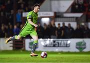 8 October 2018; Seán Brennan of Drogheda United scores a penalty in the penalty shoot-out during the SSE Airtricity League Promotion / Relegation Play-off Series 2nd leg match between Shelbourne and Drogheda United at Tolka Park in Dublin. Photo by Piaras Ó Mídheach/Sportsfile
