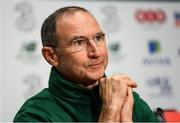 12 October 2018; Republic of Ireland manager Martin O'Neill during a press conference at the FAI National Training Centre in Abbotstown, Dublin. Photo by Stephen McCarthy/Sportsfile