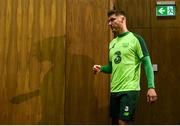 12 October 2018; Jeff Hendrick arrives for a press conference at the FAI National Training Centre in Abbotstown, Dublin. Photo by Stephen McCarthy/Sportsfile