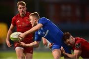12 October 2018; Michael Silvester of Leinster A is tackled by Liam Coombes of Munster A during the Celtic Cup Round 6 match between Leinster A and Munster A at Energia Park in Dublin. Photo by Matt Browne/Sportsfile