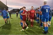 12 October 2018; Tyler Bleyendaal, left, of Munster A with his team captain Bill Johnston after the Celtic Cup Round 6 match between Leinster A and Munster A at Energia Park in Dublin. Photo by Matt Browne/Sportsfile