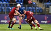 12 October 2018; Scott Penny of Leinster A is tackled by Darren O'Shea, left, and Fineen Wycherley of Munster A during the Celtic Cup Round 6 match between Leinster A and Munster A at Energia Park in Dublin. Photo by Matt Browne/Sportsfile