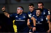 12 October 2018; Seán Cronin of Leinster celebrates after scoring his side's first try during the Heineken Champions Cup Pool 1 Round 1 match between Leinster and Wasps at the RDS Arena in Dublin. Photo by Ramsey Cardy/Sportsfile