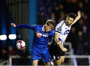12 October 2018; Patrick Hoban of Dundalk in action against Garry Comerford of Waterford during the SSE Airtricity League Premier Division match between Waterford and Dundalk at the RSC in Waterford. Photo by Seb Daly/Sportsfile