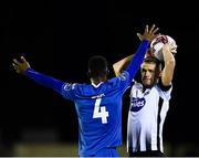 12 October 2018; Dane Massey of Dundalk in action against Noe Baba of Waterford during the SSE Airtricity League Premier Division match between Waterford and Dundalk at the RSC in Waterford. Photo by Seb Daly/Sportsfile