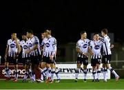 12 October 2018; Ronan Murray of Dundalk, second right, is congratulated by team-mates after scoring his side's second goal during the SSE Airtricity League Premier Division match between Waterford and Dundalk at the RSC in Waterford. Photo by Seb Daly/Sportsfile