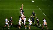 12 October 2018; Devin Toner of Leinster wins possession from a line-out during the Heineken Champions Cup Pool 1 Round 1 match between Leinster and Wasps at the RDS Arena in Dublin. Photo by David Fitzgerald/Sportsfile