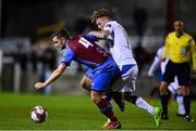 12 October 2018; Kealan Dillon of Drogheda United in action against Jesse Devers of Finn Harps during the SSE Airtricity League Promotion / Relegation Play-off Series 1st leg match between Drogheda United and Finn Harps at United Park in Louth. Photo by Sam Barnes/Sportsfile