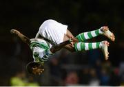 12 October 2018; Dan Carr of Shamrock Rovers celebrates after scoring his side's first goal during the SSE Airtricity League Premier Division match between St Patrick's Athletic and Shamrock Rovers at Richmond Park in Dublin. Photo by Ben McShane/Sportsfile