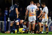 12 October 2018; Referee Romain Poite is treated for an injury during the Heineken Champions Cup Pool 1 Round 1 match between Leinster and Wasps at the RDS Arena in Dublin. Photo by Ramsey Cardy/Sportsfile