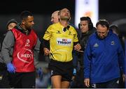 12 October 2018; Referee Romain Poite leaves the pitch after a clash during the Heineken Champions Cup Pool 1 Round 1 match between Leinster and Wasps at the RDS Arena in Dublin. Photo by Brendan Moran/Sportsfile