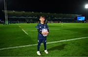 12 October 2018; Matchday mascot 9 year old Cormac Tan, from Knocklyon, Dublin, ahead of the Heineken Champions Cup Pool 1 Round 1 match between Leinster and Wasps at the RDS Arena in Dublin. Photo by Ramsey Cardy/Sportsfile