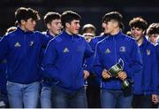 12 October 2018; The Leinster Rugby Under 18 and Under 19 teams parade at half time of the Heineken Champions Cup Pool 1 Round 1 match between Leinster and Wasps at the RDS Arena in Dublin. Photo by Ramsey Cardy/Sportsfile