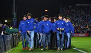 12 October 2018; The Leinster Rugby Under 18 and Under 19 teams parade at half time of the Heineken Champions Cup Pool 1 Round 1 match between Leinster and Wasps at the RDS Arena in Dublin. Photo by Ramsey Cardy/Sportsfile