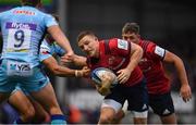 13 October 2018; Andrew Conway of Munster is tackled by Santiago Cordero of Exeter Chiefs during the Heineken Champions Cup Pool 2 Round 1 match between Exeter Chiefs and Munster at Sandy Park in Exeter, England. Photo by Brendan Moran/Sportsfile