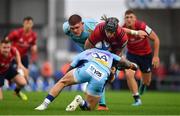 13 October 2018; Duncan Williams of Munster is tackled by Ben Moon of Exeter during the Heineken Champions Cup Pool 2 Round 1 match between Exeter Chiefs and Munster at Sandy Park in Exeter, England. Photo by Brendan Moran/Sportsfile