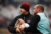 13 October 2018; Ulster head coach Dan McFarland alongside Rory Best of Ulster prior to the Heineken Champions Cup Pool 4 Round 1 match between Ulster and Leicester Tigers at Kingspan Stadium, Belfast. Photo by David Fitzgerald/Sportsfile