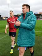 13 October 2018; Rory Scannell, left, and Niall Scannell of Munster after the Heineken Champions Cup Pool 2 Round 1 match between Exeter Chiefs and Munster at Sandy Park in Exeter, England. Photo by Brendan Moran/Sportsfile