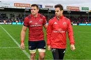 13 October 2018; Munster head coach Johann van Graan, right, with CJ Stander after the Heineken Champions Cup Pool 2 Round 1 match between Exeter Chiefs and Munster at Sandy Park in Exeter, England. Photo by Brendan Moran/Sportsfile