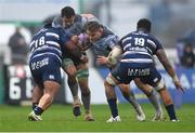 13 October 2018; Quinn Roux of Connacht, supported by team mate Finlay Bealham in action against Viliamu Afatia, left, and Afa Amosa of Bordeaux Begles during the European Rugby Challenge Cup Pool 3 Round 1 match between Connacht and Bordeaux Begles at The Sportsground, Galway. Photo by Piaras Ó Mídheach/Sportsfile