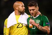13 October 2018; Darren Randolph, left, and Jeff Hendrick of Republic of Ireland following the UEFA Nations League B group four match between Republic of Ireland and Denmark at the Aviva Stadium in Dublin. Photo by Stephen McCarthy/Sportsfile