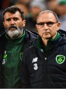13 October 2018; Republic of Ireland assistant manager Roy Keane, left, and manager Martin O'Neill during the UEFA Nations League B group four match between Republic of Ireland and Denmark at the Aviva Stadium in Dublin. Photo by Ramsey Cardy/Sportsfile