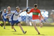 14 October 2018; Jody Merrigan of Rathnew in action against Conor French of St Patricks during the Wicklow County Senior Club Football Championship Final match between Rathnew and St Patricks at Joule Park in Aughrim, Wicklow. Photo by Sam Barnes/Sportsfile