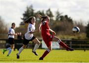 14 October 2018; Mia Dodd of Shelbourne in action against Anna Fahey of Galway during the Continental Tyres Women's Under 17 National League Final match between Galway Women's and Shelbourne Ladies at Drom, Galway. Photo by Harry Murphy/Sportsfile