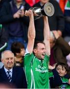 14 October 2018; Ballincollig captain Ciaran O'Sullivan lifts the cup following the Cork County Intermediate Hurling Championship Final between Ballincollig and Blackrock at Pairc Ui Chaoimh in Cork. Photo by Ramsey Cardy/Sportsfile